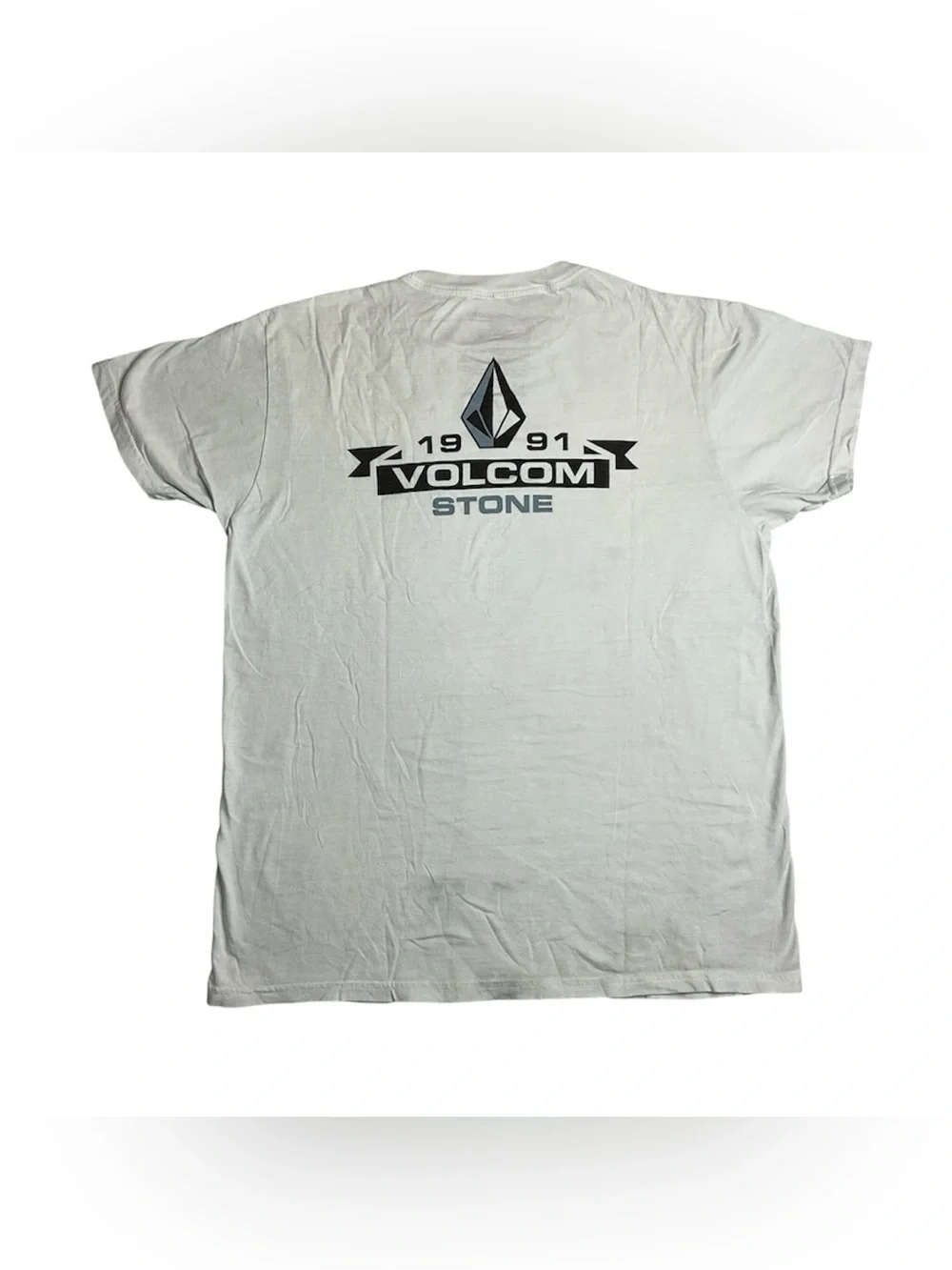 Volcom White Short Sleeve Tee with Black Logo